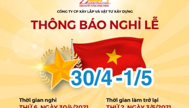 Thông Báo Nghỉ Lễ 30/4 và 1/5