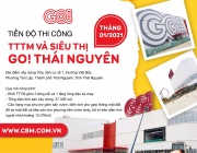 Hình Ảnh Thi Công  tại Công Trình Trung Tâm Thương Mại và Siêu Thị GO! Thái Nguyên tháng 01/2021